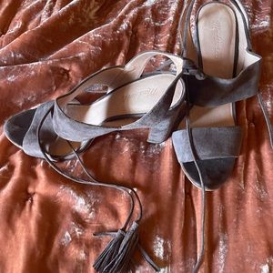 Madewell Brown Chunky Wrap Up Heel